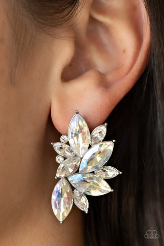 Instant Iridescence White Earrings- Paparazzi