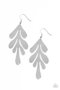 A FROND Farewell Silver Earrings- Paparazzi