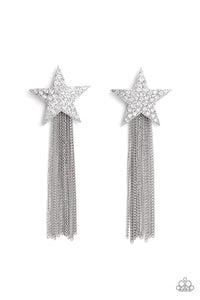 Superstar Solo White Earrings- Paparazzi