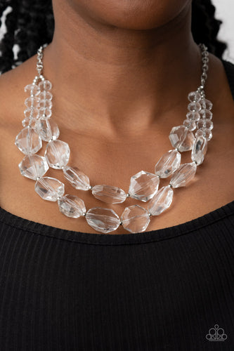 Icy Illumination White Necklace- Paparazzi