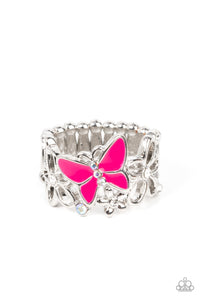All FLUTTERED Up Pink Ring- Paparazzi