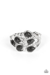Cats Eye Cadence Black Ring- Paparazzi