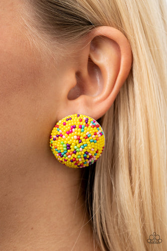 Kaleidoscope Sky Yellow Earrings- Paparazzi