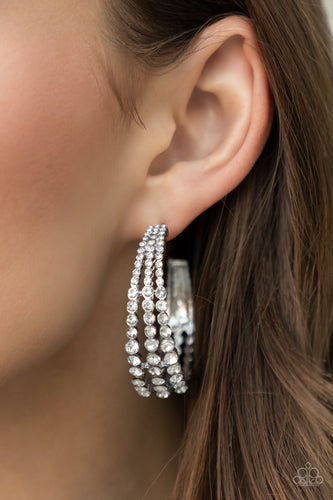 Cosmopolitan Cool White Earrings- Paparazzi