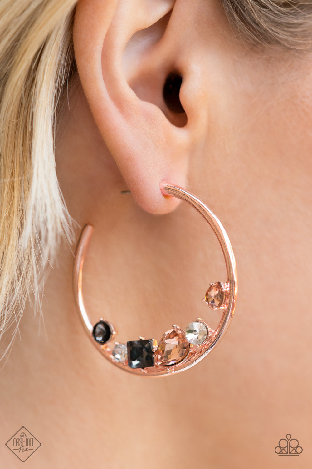 Attractive Allure Rose Gold Earrings- Paparazzi