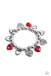 Charming Crush Red Bracelet-Paparazzi