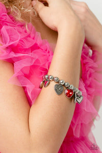 Charming Crush Red Bracelet-Paparazzi