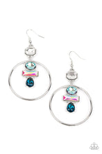Load image into Gallery viewer, Geometric Glam Blue Earrings- Paparazzi