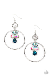 Geometric Glam Blue Earrings- Paparazzi