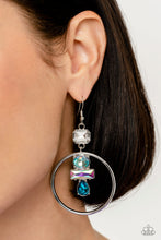 Load image into Gallery viewer, Geometric Glam Blue Earrings- Paparazzi