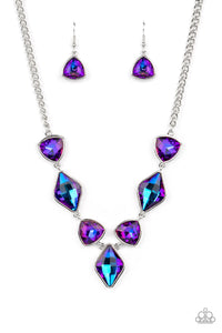 Glittering Geometrics Purple Necklace- Paparazzi