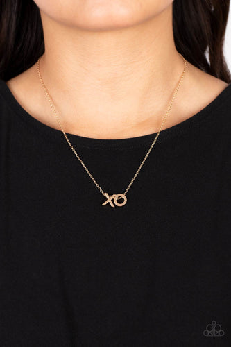 Hugs and Kisses Gold Necklace- Paparazzi