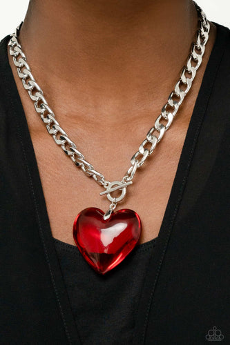 GLASSY-Hero Red Necklace- Paparazzi