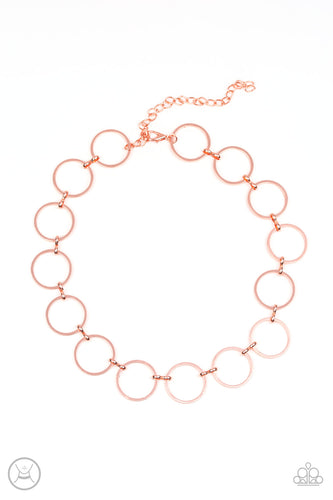 Retro Metro Copper Choker Necklace- Paparazzi
