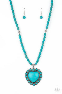 A Heart Of Stone Blue Necklace- Paparazzi