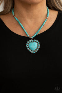 A Heart Of Stone Blue Necklace- Paparazzi