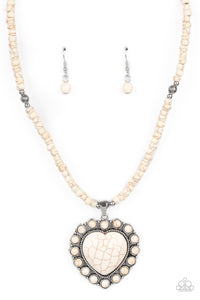 A Heart Of Stone White Necklace- Paparazzi