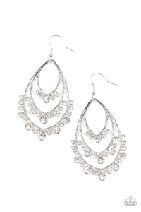 Break Out In TIERS White Earrings- Paparazzi
