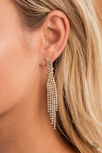 Cosmic Candescence Gold Earrings-Paparazzi