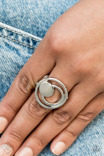 Edgy Eclipse Silver Ring SS1020- Paparazzi