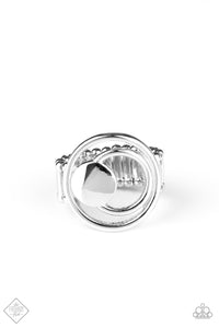 Edgy Eclipse Silver Ring SS1020- Paparazzi