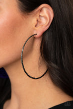 Load image into Gallery viewer, Embellished Edge Black Earrings- Paparazzi