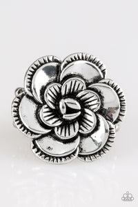 FLOWERBED And Breakfast Silver Ring- Paparazzi
