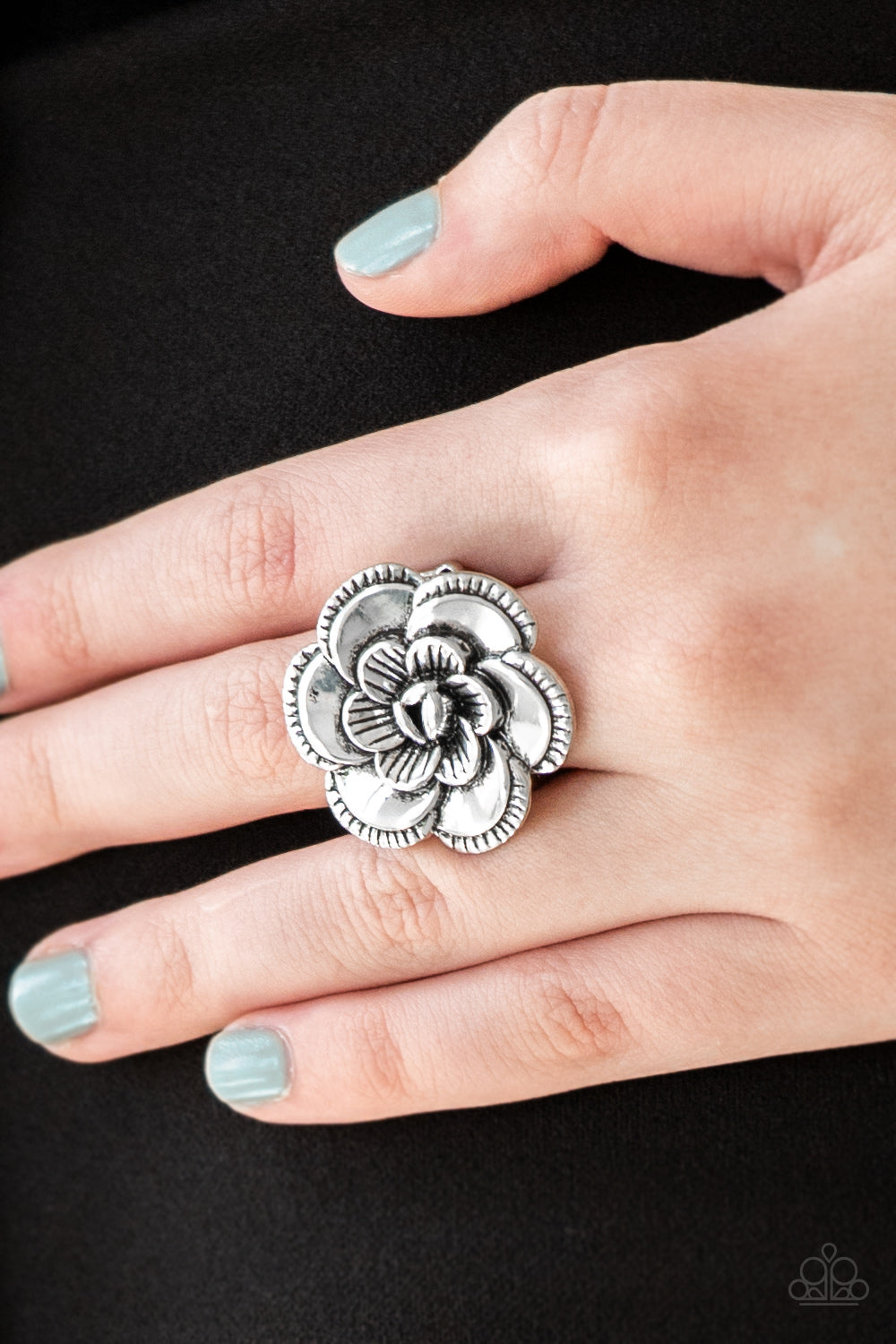 FLOWERBED And Breakfast Silver Ring- Paparazzi