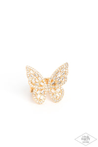 Flauntable Flutter Gold Ring- Paparazzi