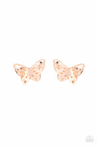 Flutter Fantasy Rose Gold Earrings- Paparazzi