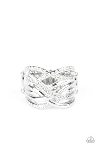High Rollin White Ring- Paparazzi
