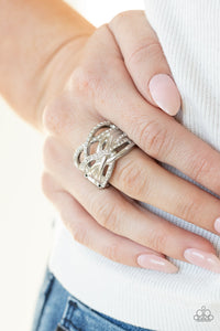 High Rollin White Ring- Paparazzi