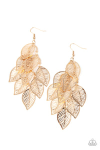 Limitlessly Leafy Gold Earrings- Paparazzi