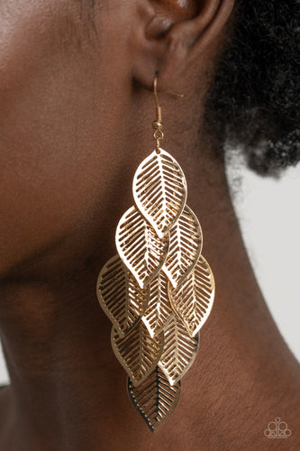 Limitlessly Leafy Gold Earrings- Paparazzi