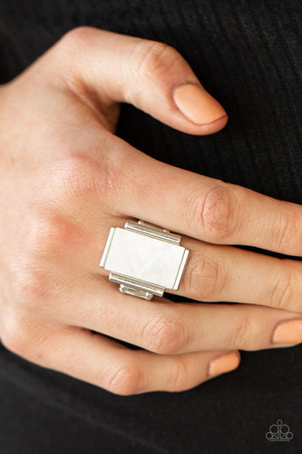 Mystical Marinas White Ring- Paparazzi