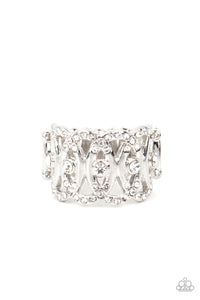OVAL-Ruled White Ring- Paparazzi