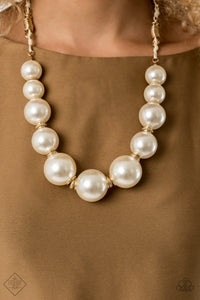Pearly Prosperity Gold Necklace FFA1020- Paparazzi