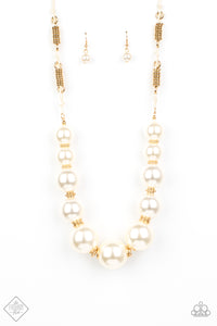 Pearly Prosperity Gold Necklace FFA1020- Paparazzi