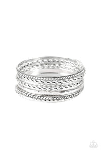 Rattle And Roll Silver Bracelet- Paparazzi