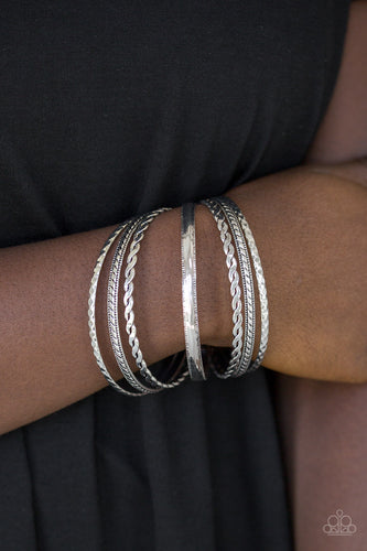 Rattle And Roll Silver Bracelet- Paparazzi
