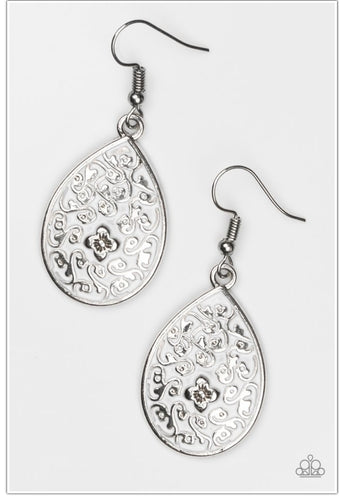 Flirty Flower Girl White Earring- Paparazzi
