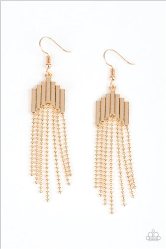 Radically Retro Gold Earring- Paparazzi