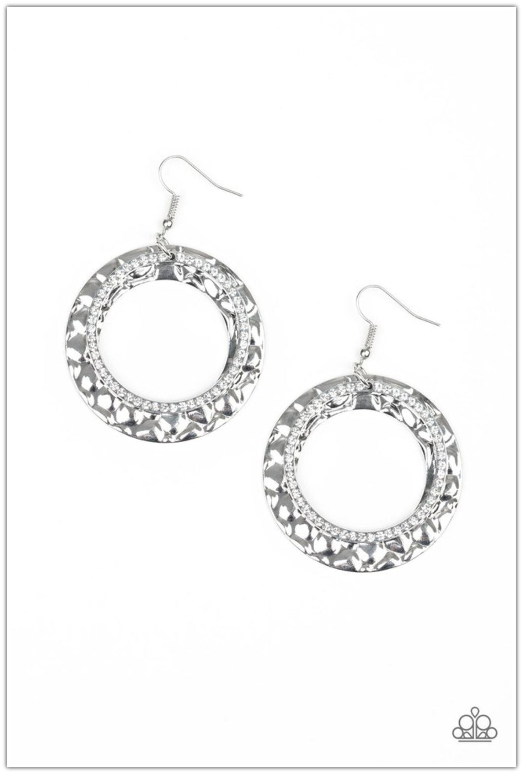 Cinematic Shimmer White Earring- Paparazzi