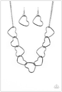 Unbreak My Heart Black Necklace- Paparazzi