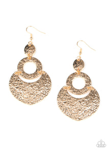 Shimmer Suite Gold Earrings- Paparazzi
