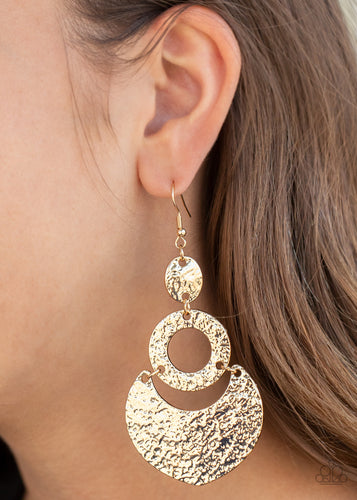 Shimmer Suite Gold Earrings- Paparazzi