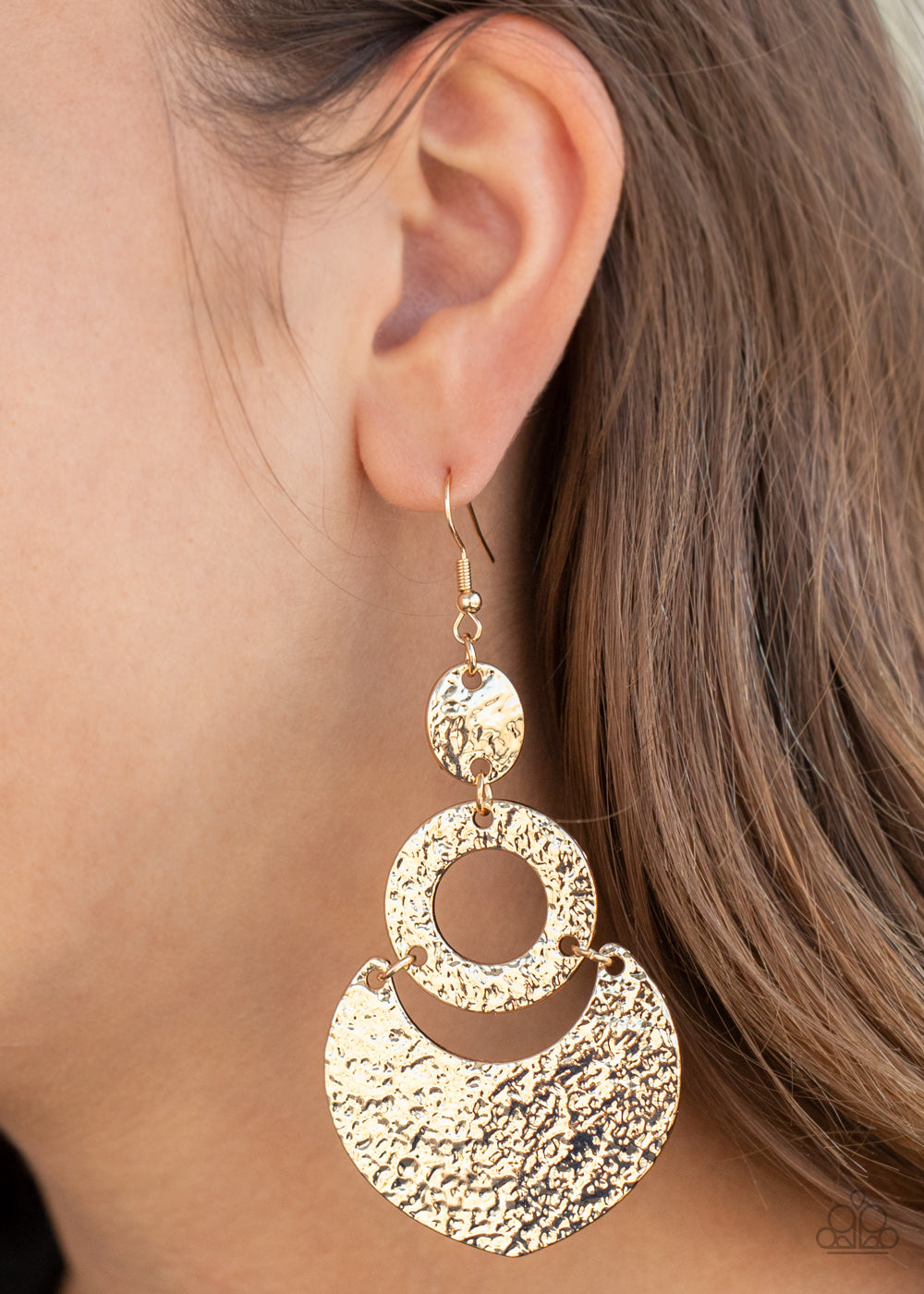 Shimmer Suite Gold Earrings- Paparazzi