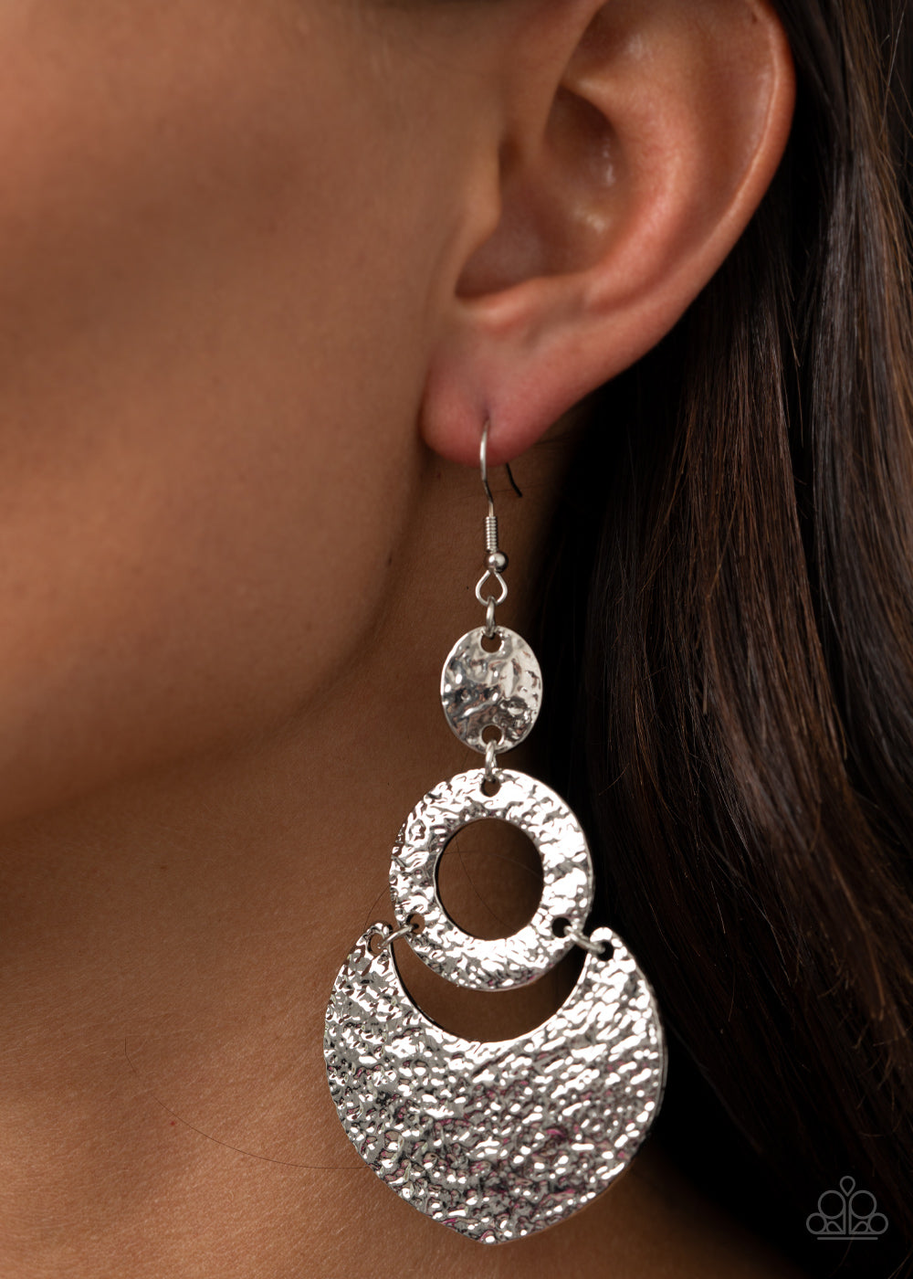 Shimmer Suite Silver Earrings- Paparazzi